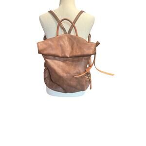 CHILL-X by Le Miel Flap Top Zip-Top Perforated Backpack- TAN